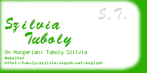 szilvia tuboly business card